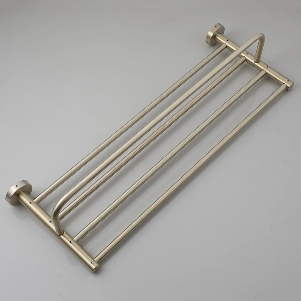 Brushed Gold Wall-Mounted Bathroom Hardware Set