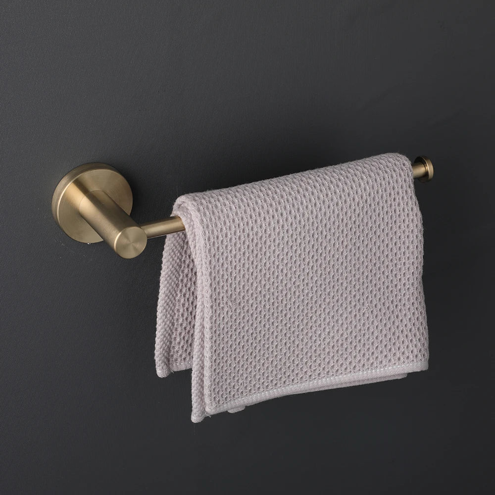 Brushed Gold Wall-Mounted Bathroom Hardware Set