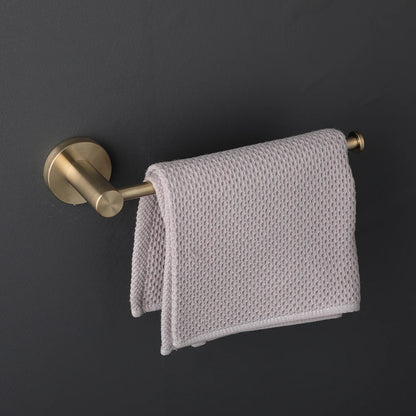 Brushed Gold Wall-Mounted Bathroom Hardware Set