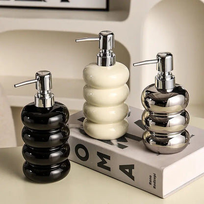 Ceramic Soap & Sanitizer Dispenser for Bathroom & Kitchen