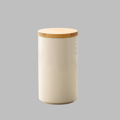 Nordic Ceramic Sealed Storage Jar with Bamboo Lid