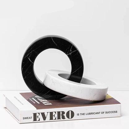 Minimalist Marble Ring Knot Sculpture