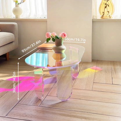 Iridescent Acrylic Coffee & Side Table – Modern Aesthetic Decor