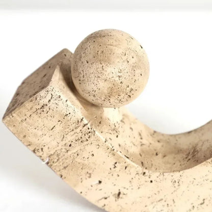 Geometric Arc Natural Stone Desk Sculpture