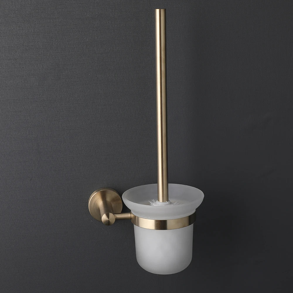 Brushed Gold Wall-Mounted Bathroom Hardware Set