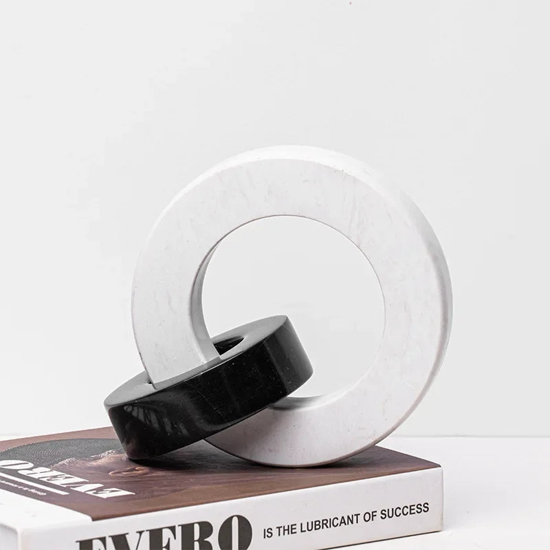 Minimalist Marble Ring Knot Sculpture