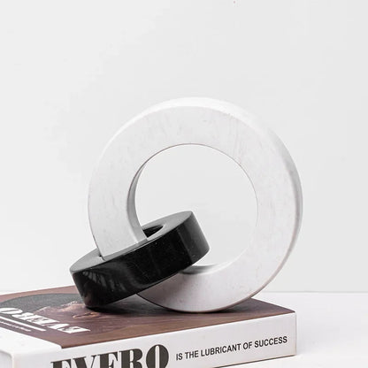 Minimalist Marble Ring Knot Sculpture