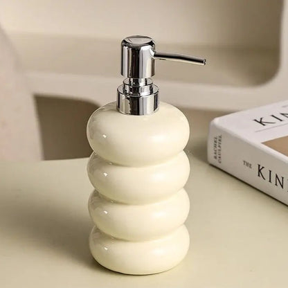 Ceramic Soap & Sanitizer Dispenser for Bathroom & Kitchen