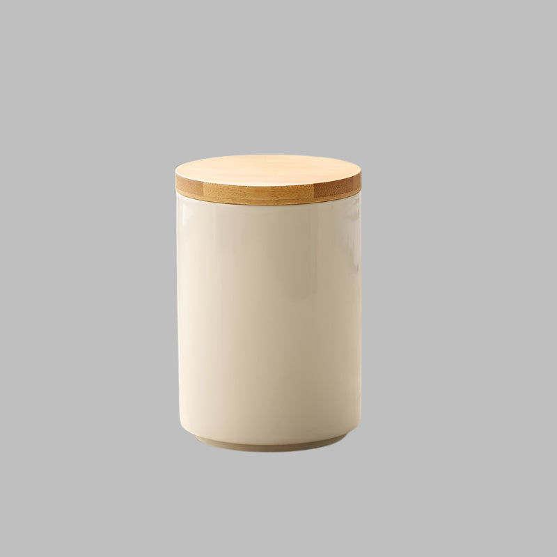 Nordic Ceramic Sealed Storage Jar with Bamboo Lid