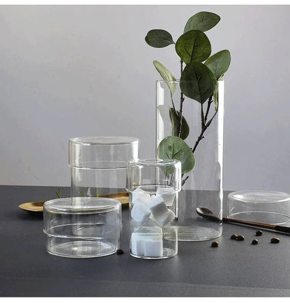 Modern Glass Kitchen Canister Set of 4