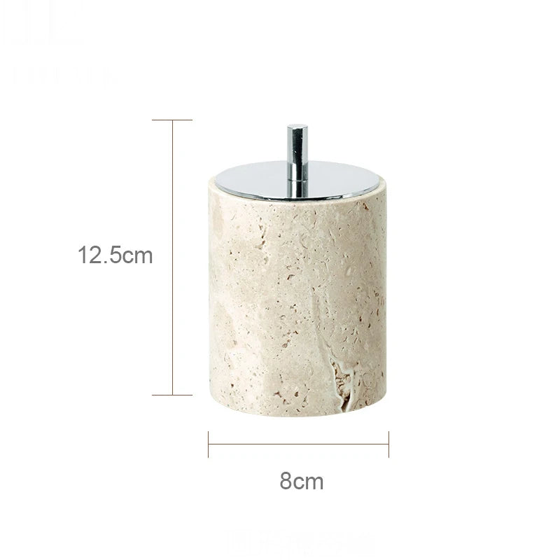 Beige Travertine Marble Bathroom Accessory Set