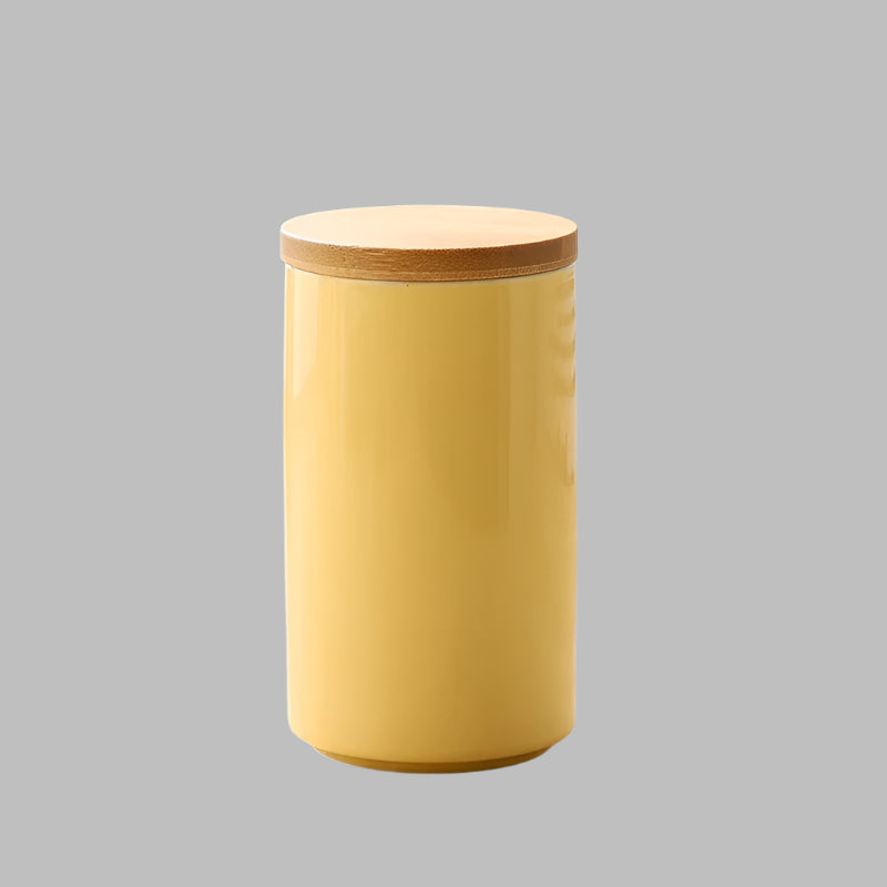 Nordic Ceramic Sealed Storage Jar with Bamboo Lid
