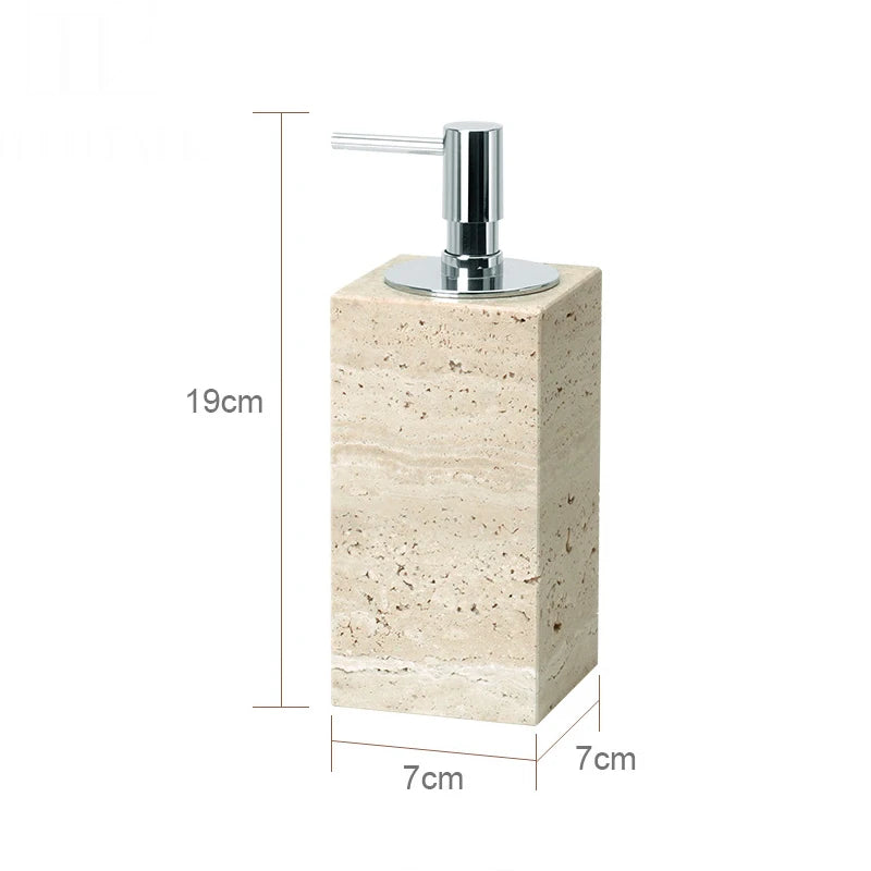 Beige Travertine Marble Bathroom Accessory Set