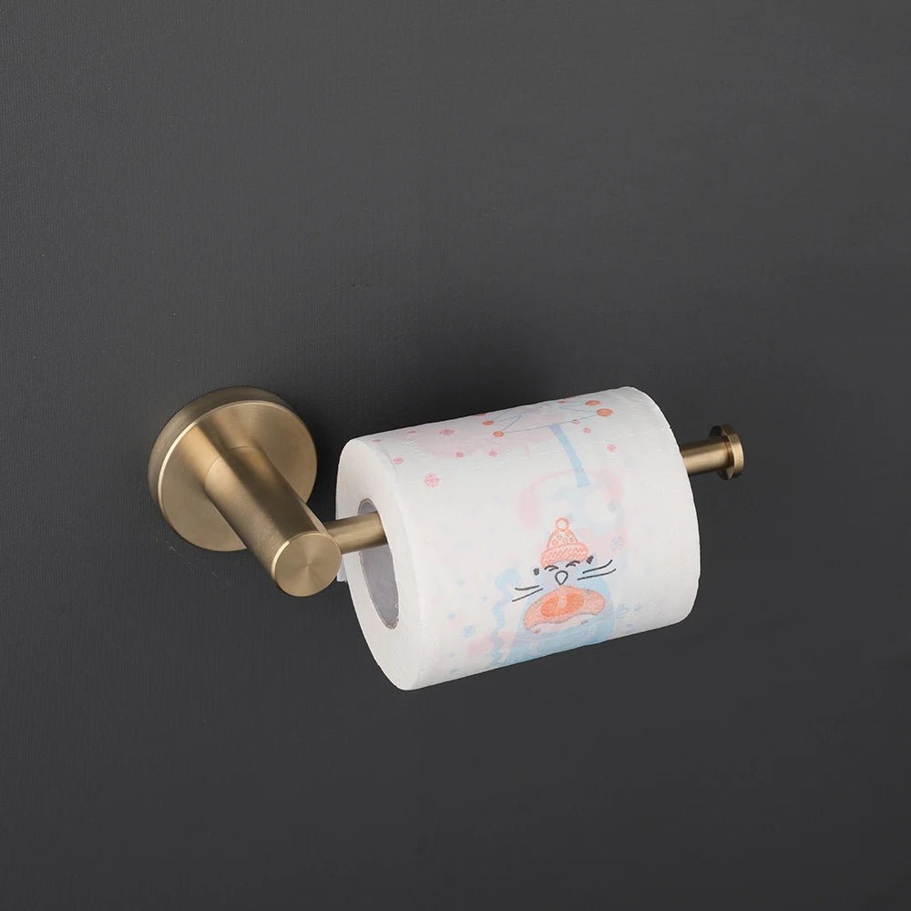 Brushed Gold Wall-Mounted Bathroom Hardware Set