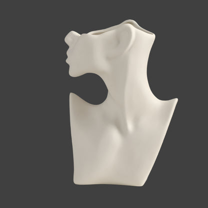 Nordic Ceramic Female Torso Vase – Minimalist Body Art Décor