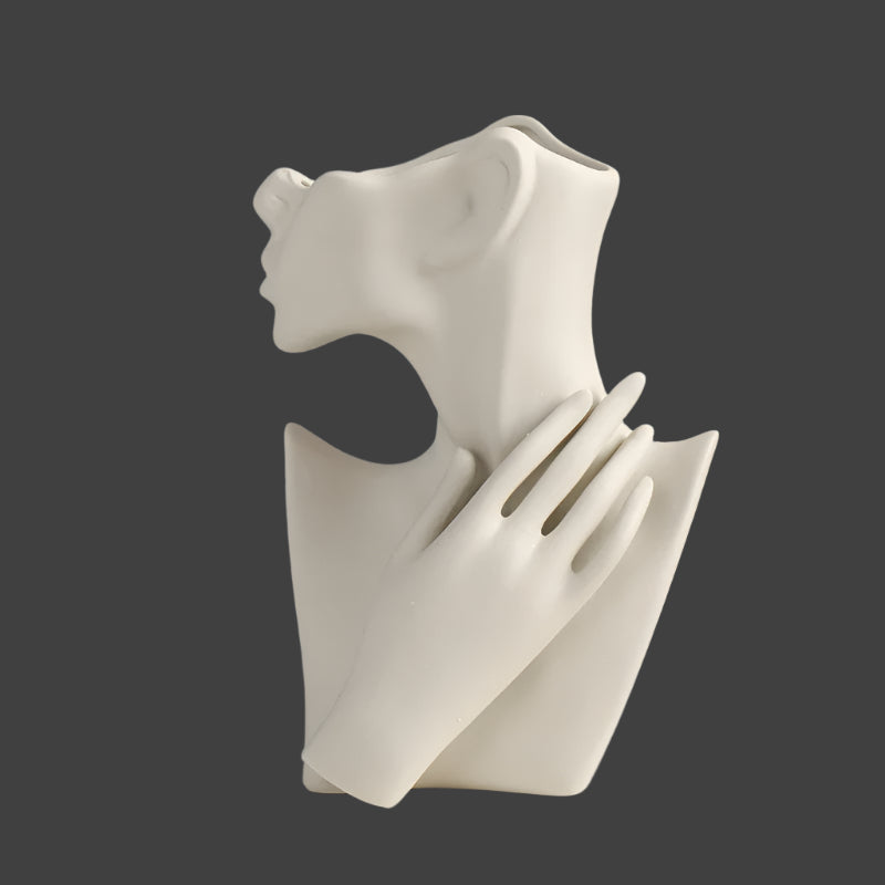 Nordic Ceramic Female Torso Vase – Minimalist Body Art Décor