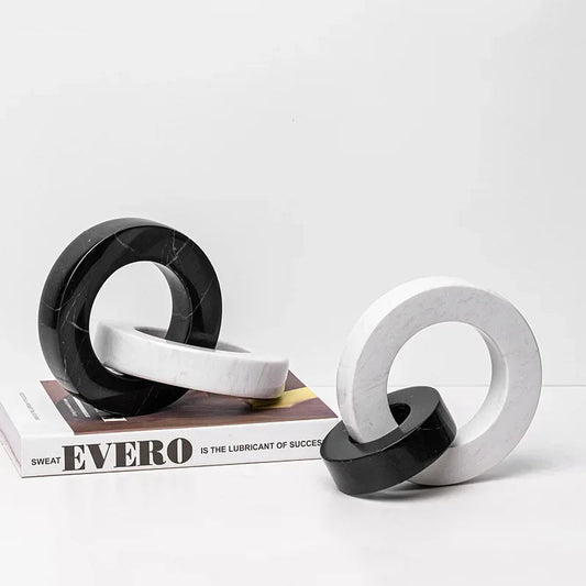 Minimalist Marble Ring Knot Sculpture