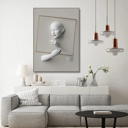 Abstract Nordic Women Portrait Canvas Print