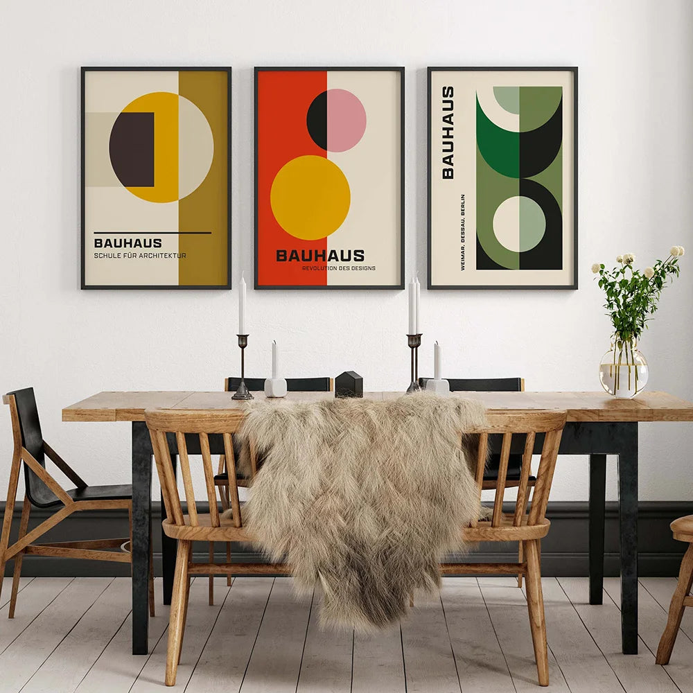 Bauhaus Geometric Canvas Wall Art