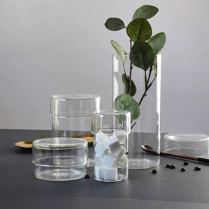 Modern Glass Kitchen Canister Set of 4