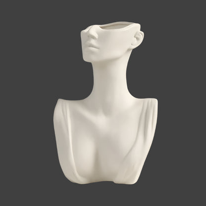 Nordic Ceramic Female Torso Vase – Minimalist Body Art Décor