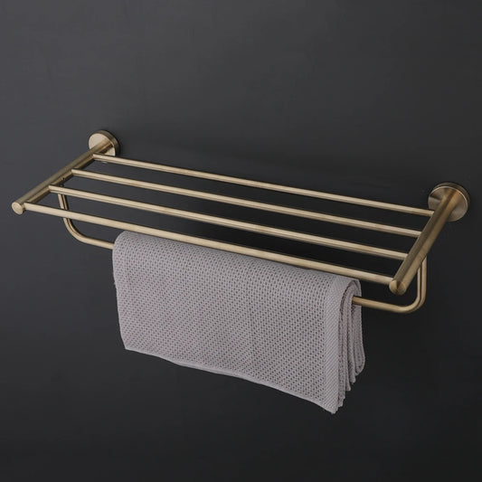 Brushed Gold Wall-Mounted Bathroom Hardware Set