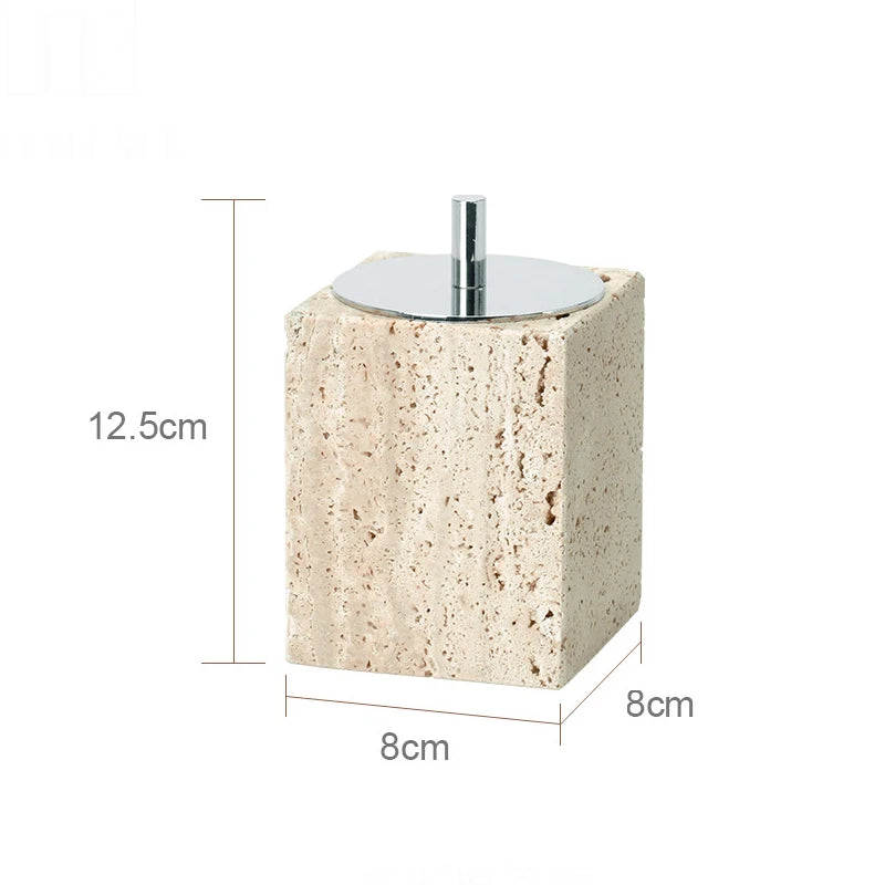 Beige Travertine Marble Bathroom Accessory Set