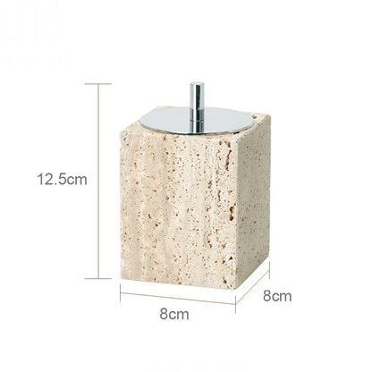 Beige Travertine Marble Bathroom Accessory Set