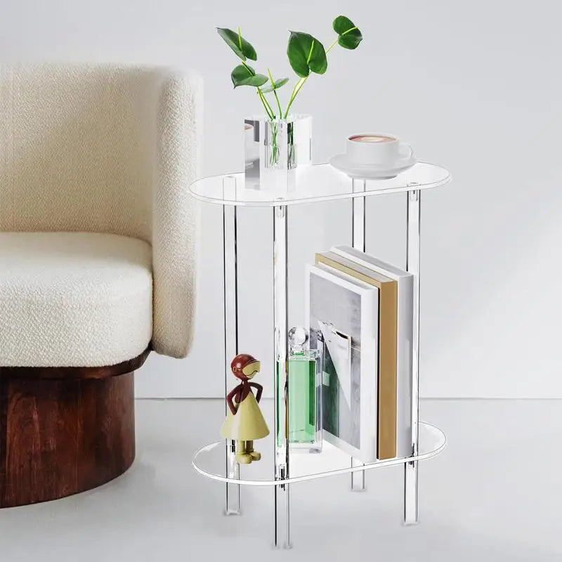 Transparent Acrylic Side Table – Minimalist Modern Accent Furniture