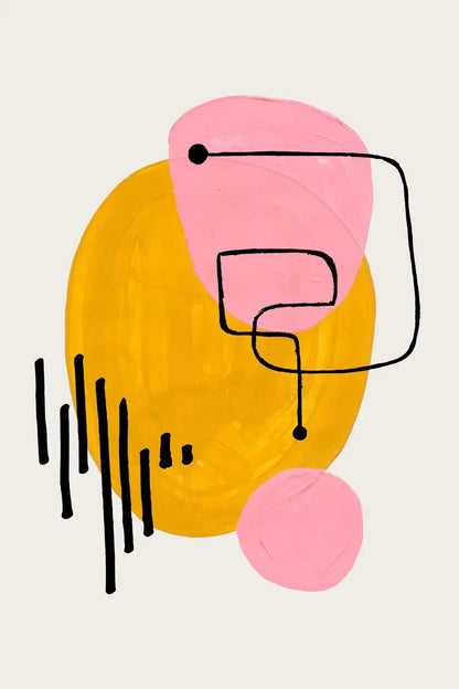 Mid-Century Abstract Orange Canvas Wall Art