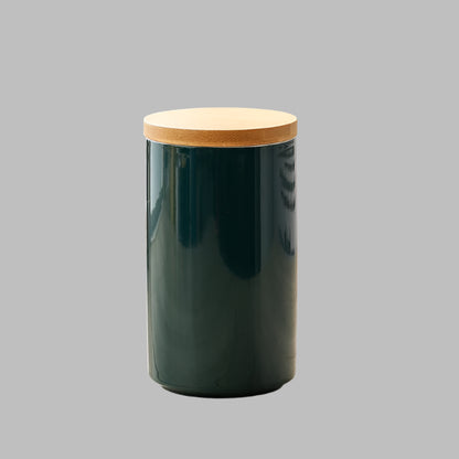 Nordic Ceramic Sealed Storage Jar with Bamboo Lid