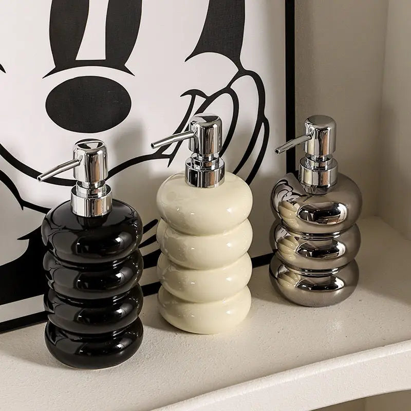 Ceramic Soap & Sanitizer Dispenser for Bathroom & Kitchen