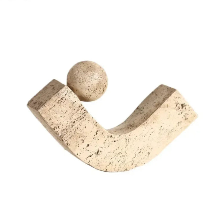 Geometric Arc Natural Stone Desk Sculpture