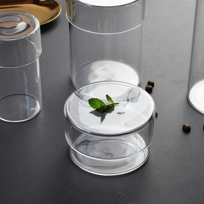 Modern Glass Kitchen Canister Set of 4