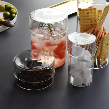 Modern Glass Kitchen Canister Set of 4