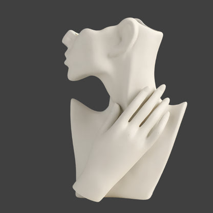 Nordic Ceramic Female Torso Vase – Minimalist Body Art Décor