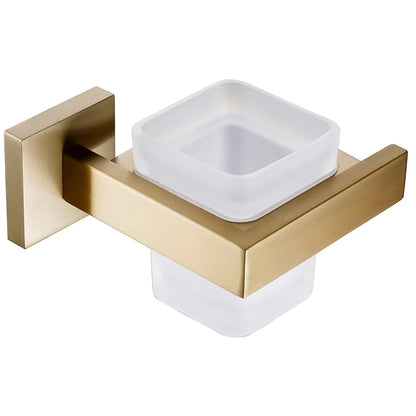 Complete 6-Piece Brushed Gold Bathroom Hardware Kit
