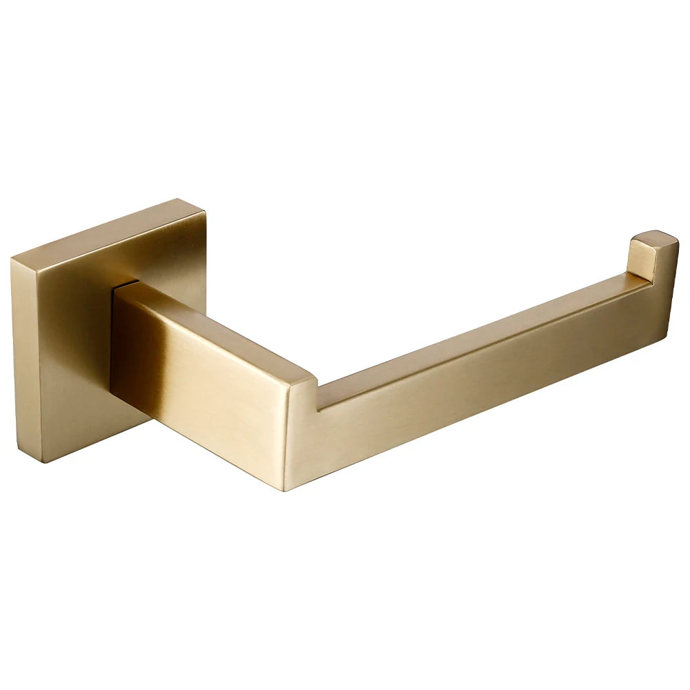 Complete 6-Piece Brushed Gold Bathroom Hardware Kit