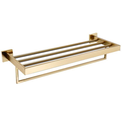 Complete 6-Piece Brushed Gold Bathroom Hardware Kit
