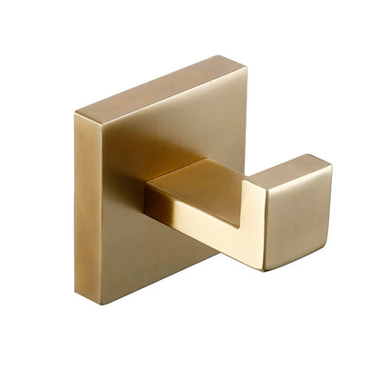 Complete 6-Piece Brushed Gold Bathroom Hardware Kit